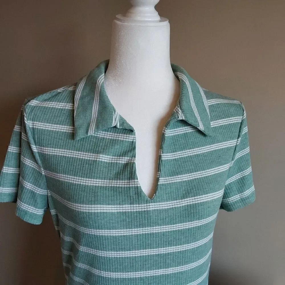 Shein Curve Dress Size 0XL Green with stripes - Picture 4 of 9
